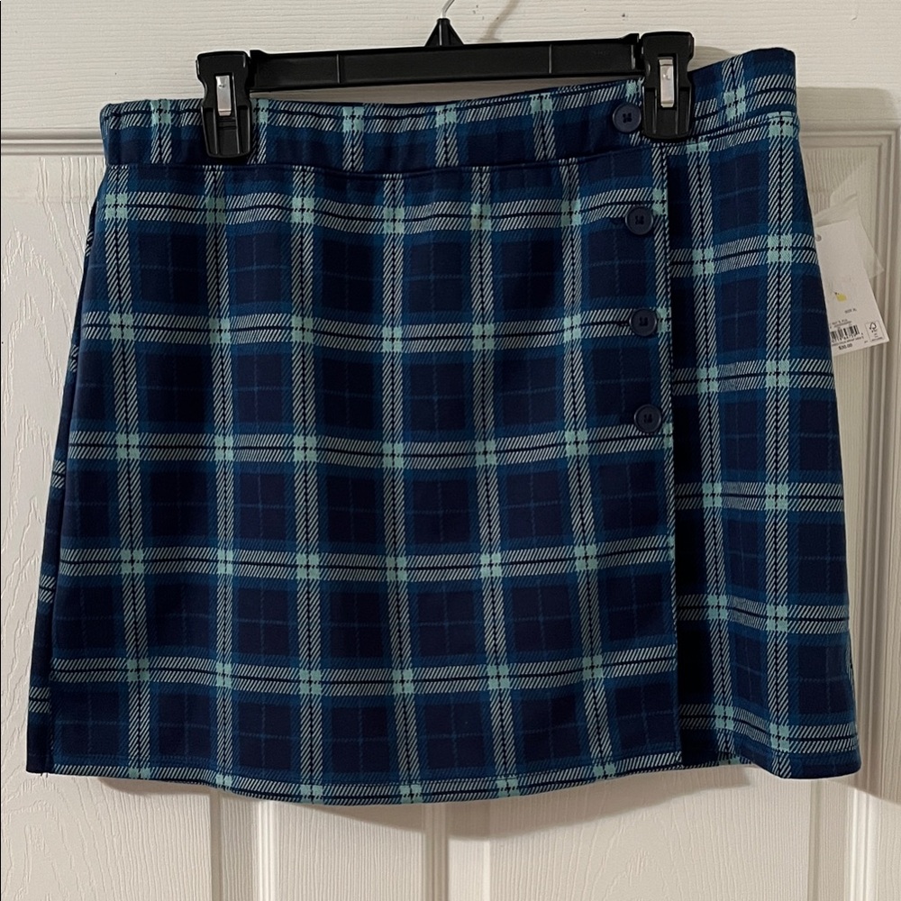 Chic Navy Plaid Mini Skirt